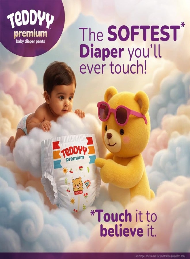Teddyy Premium Baby Diaper L size, Pant Style | Large (9-14 kg), 32 Pants | Butter Soft Feel, Anti-Rash with Aloe Vera, 12 Hours Dryness Lock - Image 2