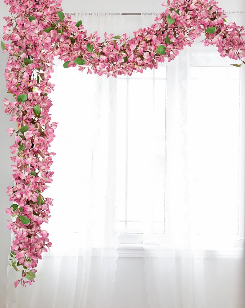 Briful 6ft Bougainvillea Flower Garland â€“ Artificial Silk Floral Vine with Built-in Hook Faux Flower Garland for Backdrop Table Wall Wedding Party Home Decoration(Pale Pink) - Image 4