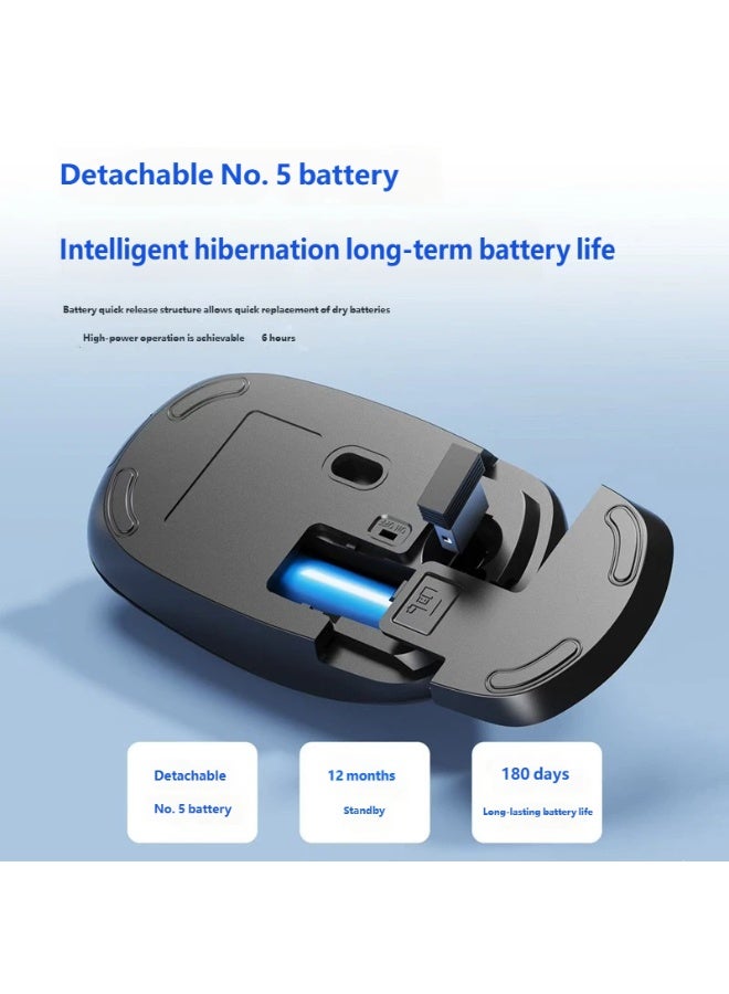 فيليبس Philips SPK7315 Wireless Silent Mouse, 1200DPI Precise Tracking, 2.4GHz Wireless Connection, Black & White, Portable for Office & Home Use BLACK - Image 2