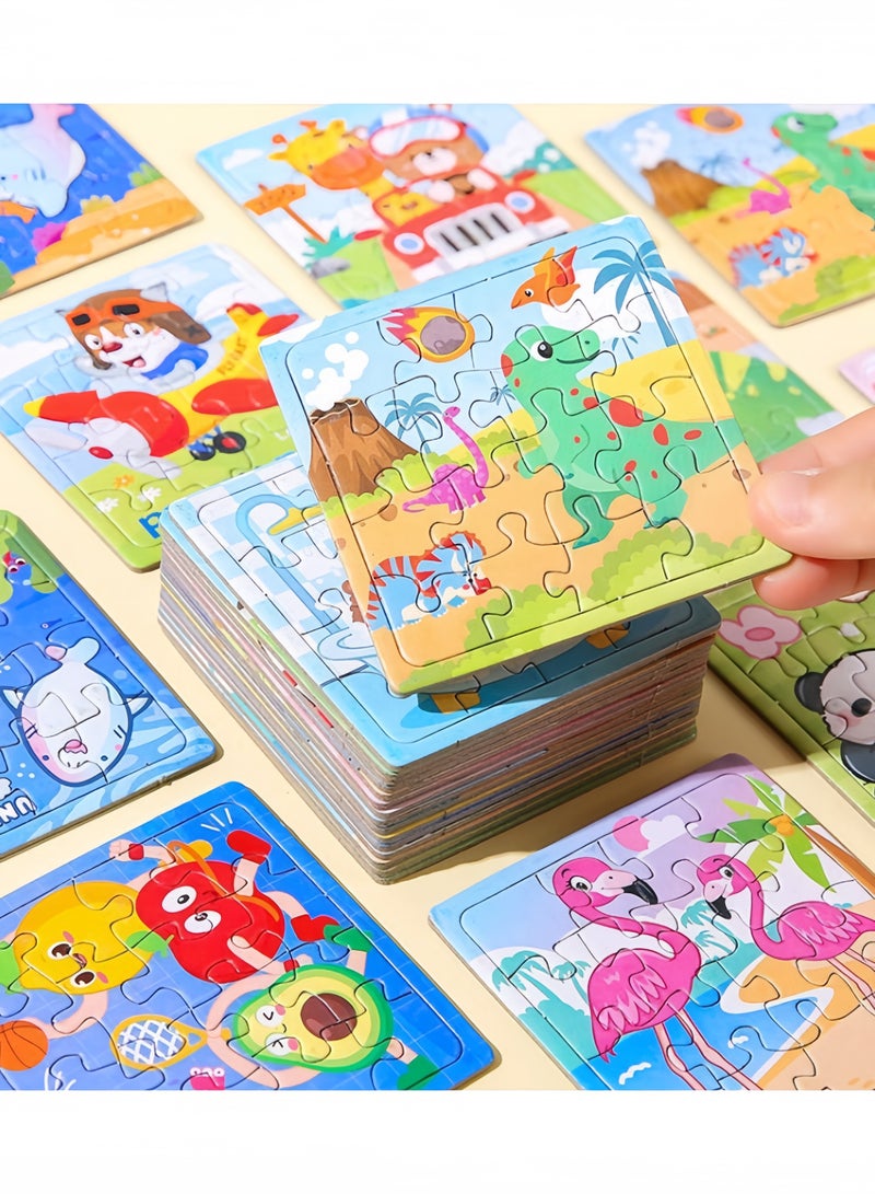 30 packs of animal puzzle sets, paper toddler puzzle toys for children aged 1-5, early childhood educational toys and gifts for boys and girls - Image 1