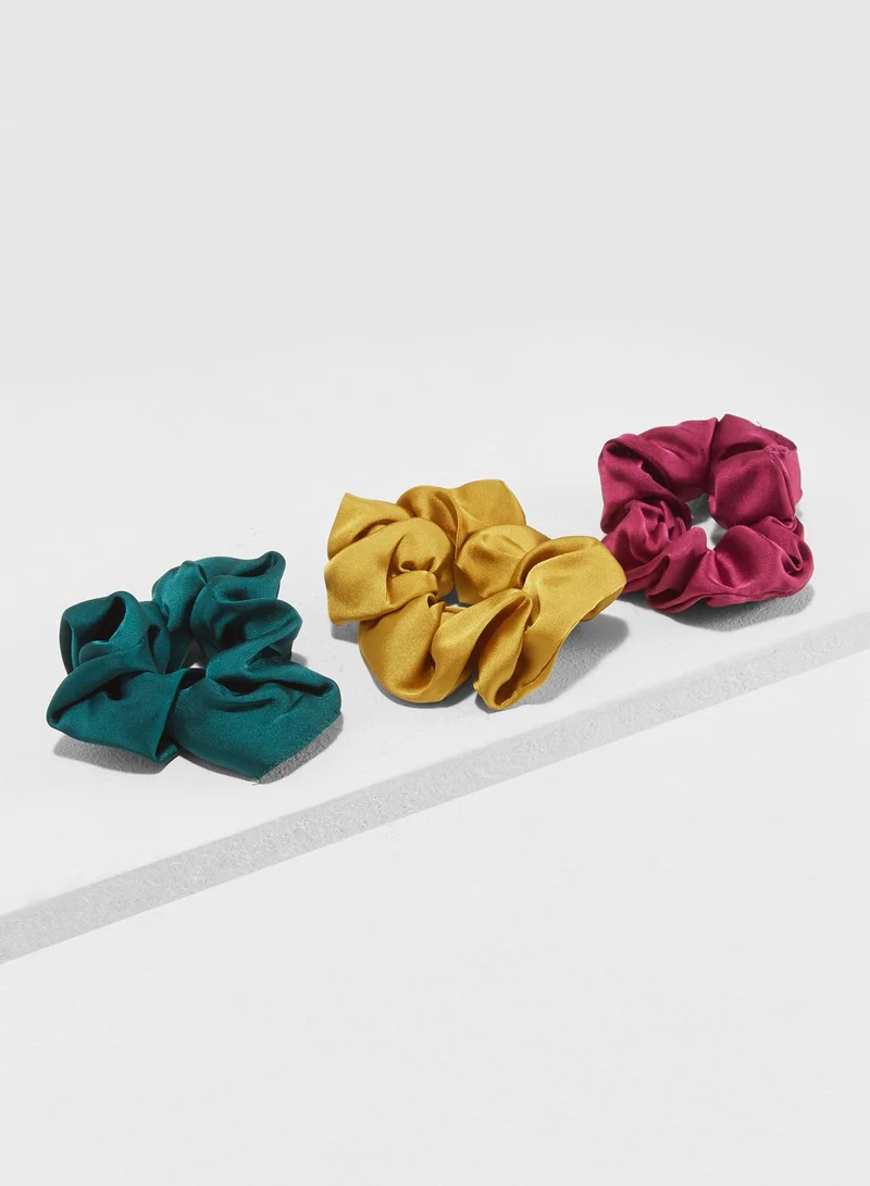 NEW LOOK 3 Pack Satin Scrunchies