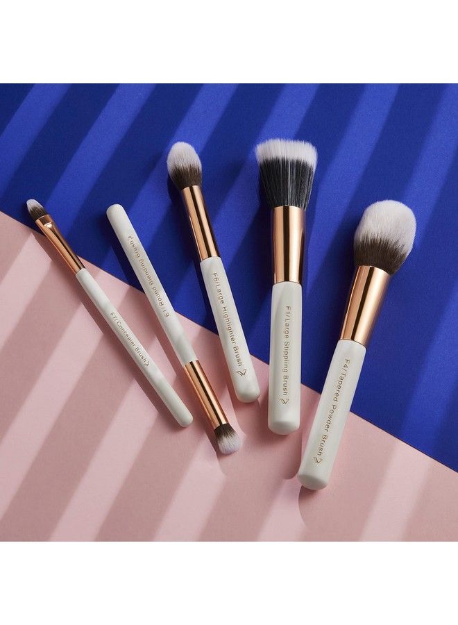 Pigment Play Flawless Base Brush Set 5Pc (Perfect For Foundation Contouring Highlighting Blush And Conceal ; Premium Synthetic Bristles) - Image 3