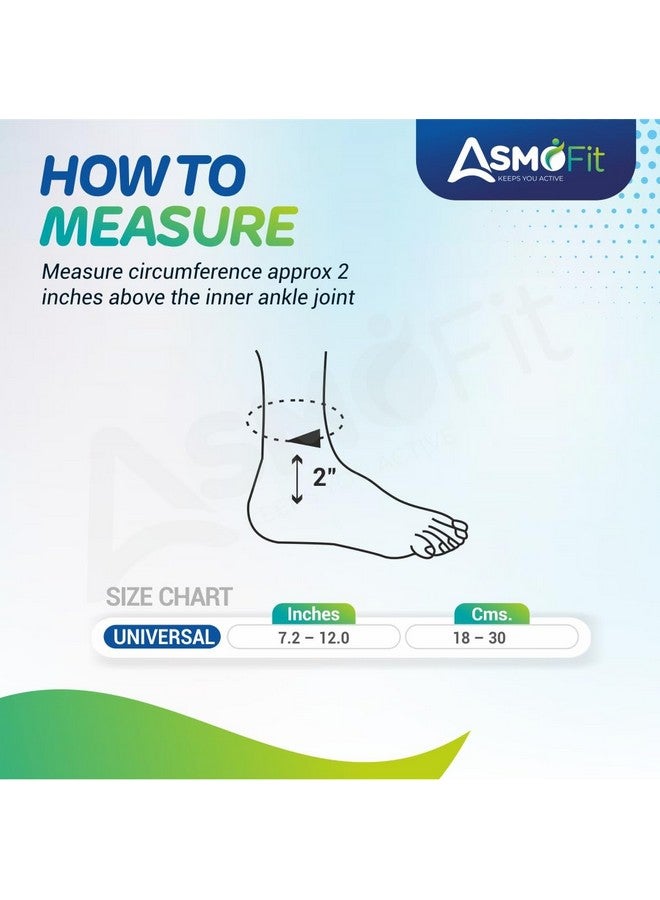 Asmofit Adjustable Ankle Brace Support Compression Pain Relief - Ideal for Ankle Sport Injury Recovery, Rehabilitation, Running, Ankle Pain, Sprain, Foot Swelling Men & Women - Image 2