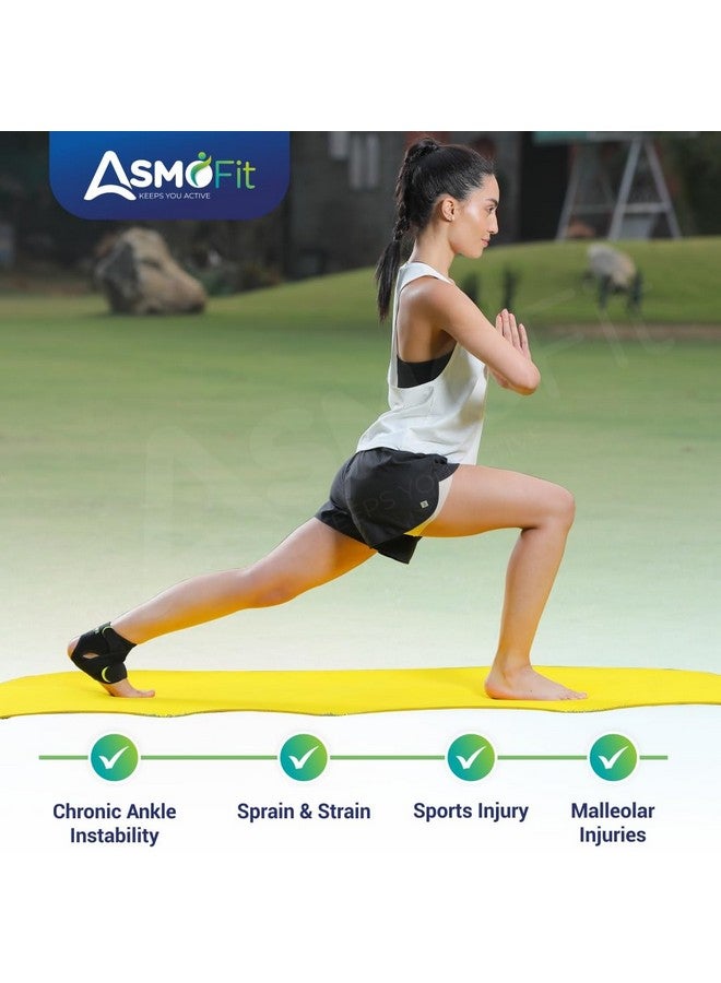 Asmofit Adjustable Ankle Brace Support Compression Pain Relief - Ideal for Ankle Sport Injury Recovery, Rehabilitation, Running, Ankle Pain, Sprain, Foot Swelling Men & Women - Image 3