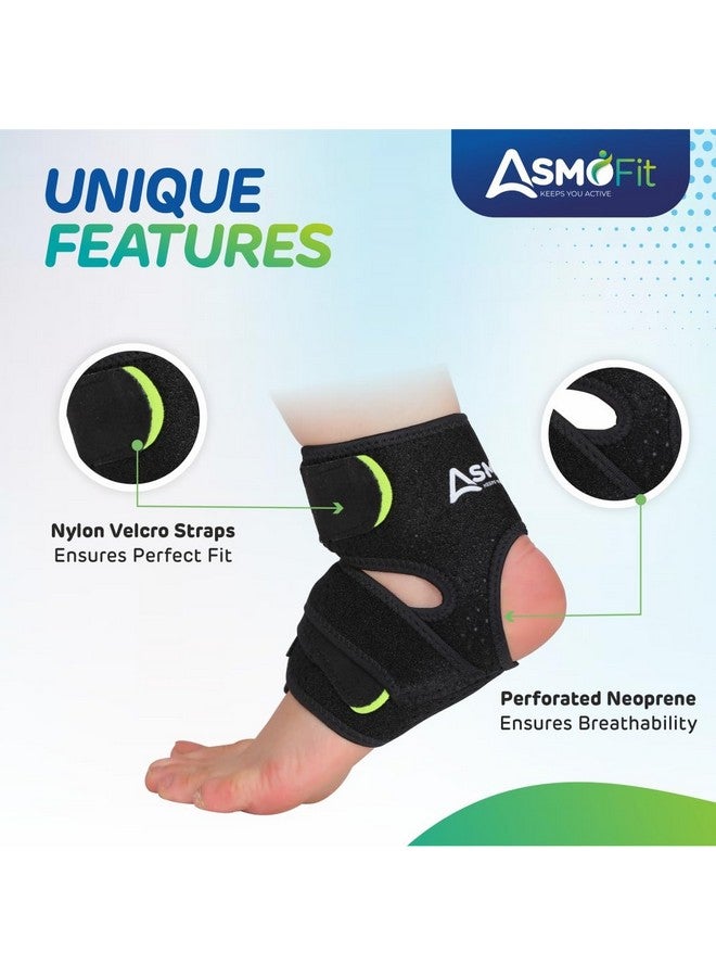 Asmofit Adjustable Ankle Brace Support Compression Pain Relief - Ideal for Ankle Sport Injury Recovery, Rehabilitation, Running, Ankle Pain, Sprain, Foot Swelling Men & Women - Image 4