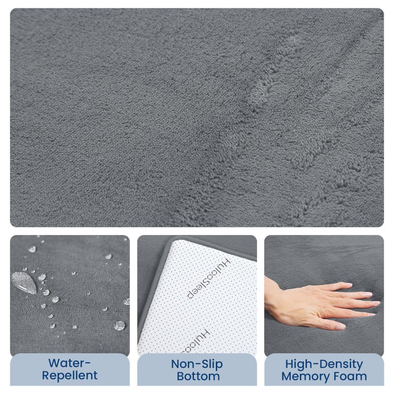 Huloo Sleep Baby Play Mat for Floor,Extra Large 59"Ã—71" Playpen Mat for Tummy Time,Thicker Padded Elasti Foam Activity Mats,Water Repellent Ultra Soft Velvet,Non-Slip Backing Safe for Crawling(Dark Grey) - Image 4