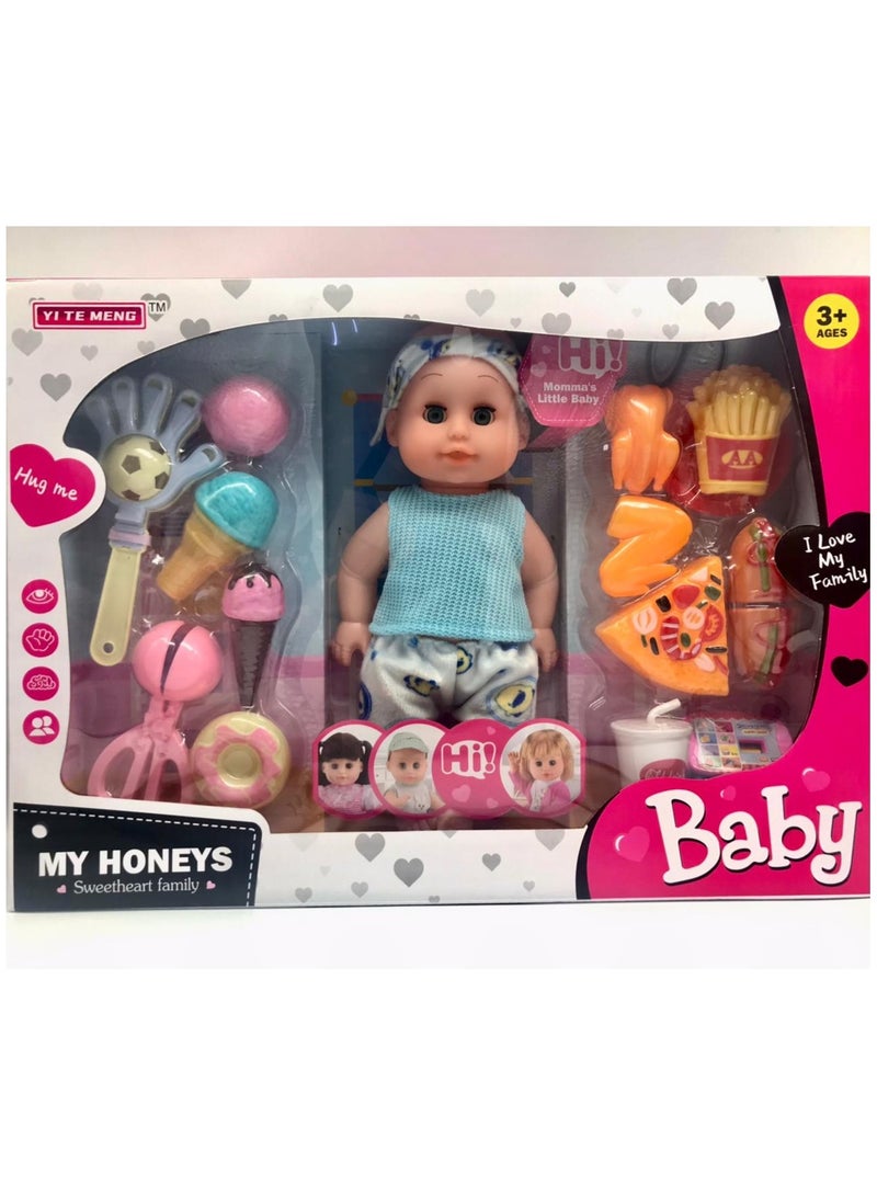 TOY GARDEN Baby Doll Playset with Accessories – My Honeys Sweetheart Family Interactive Toy Set for Kids, Includes Feeding, Dressing, Bathing, and Pretend Play Food Accessories for Children Aged 3+ - Image 2
