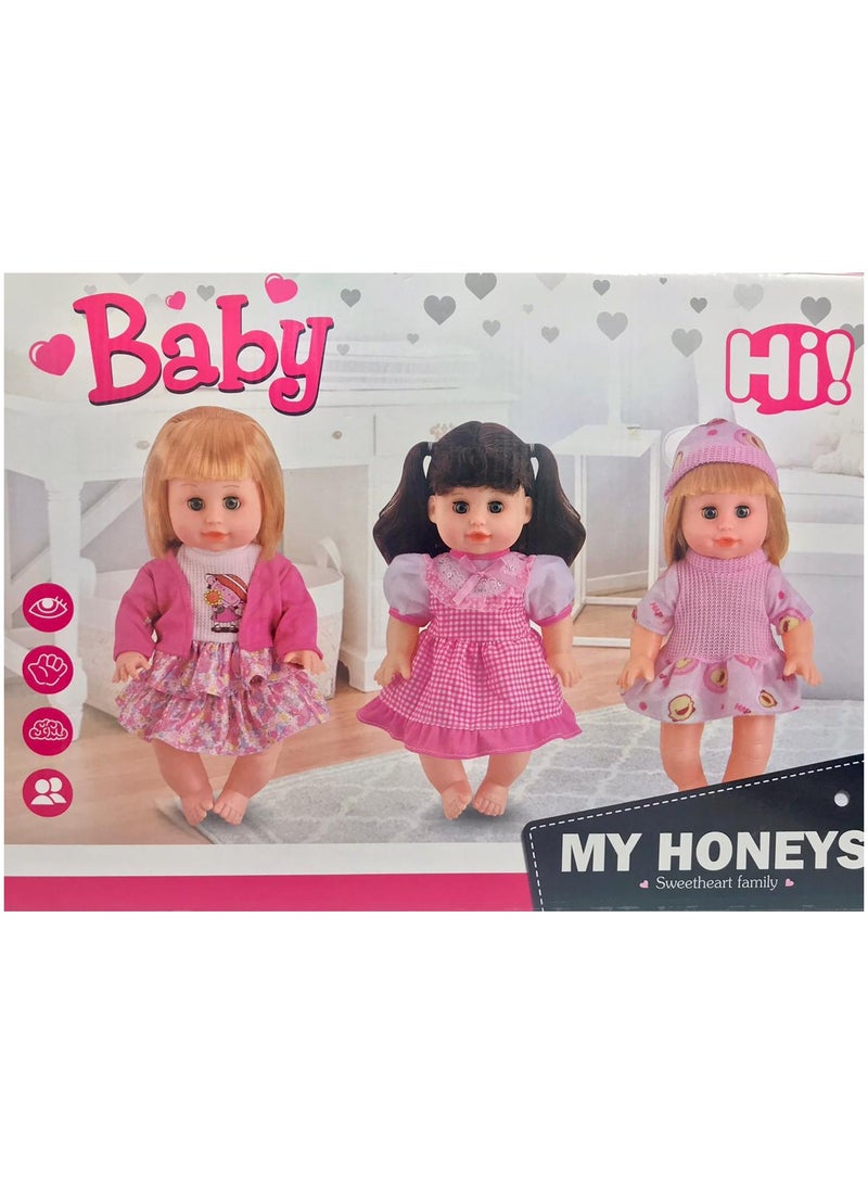 TOY GARDEN Baby Doll Playset with Accessories – My Honeys Sweetheart Family Interactive Toy Set for Kids, Includes Feeding, Dressing, Bathing, and Pretend Play Food Accessories for Children Aged 3+ - Image 5