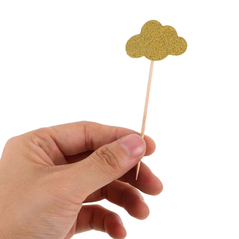 Silver Gold White Glitter Cake Topper Picks 150pcs Birthday Wedding Party Decorations - Image 5