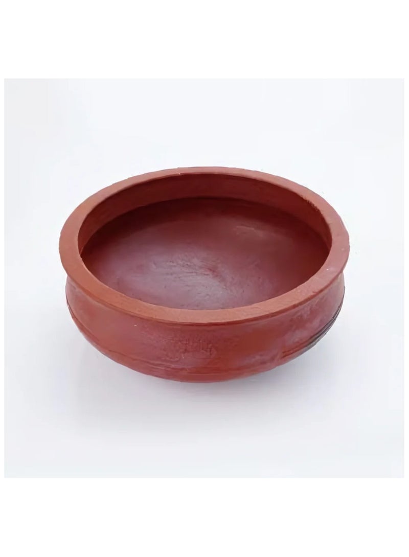 Ayda وعاء كاري من الطين الطبيعي مصنوع يدويًا في الهند 28 سم - Image 2