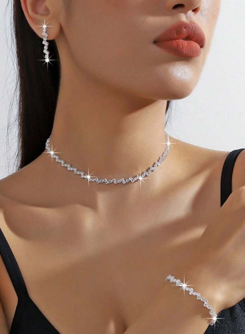 JewelryPalace Amazing Trendy Women's Zirconia Necklace And Earrings And Bracelet And Ring Jewellery Set - Image 1