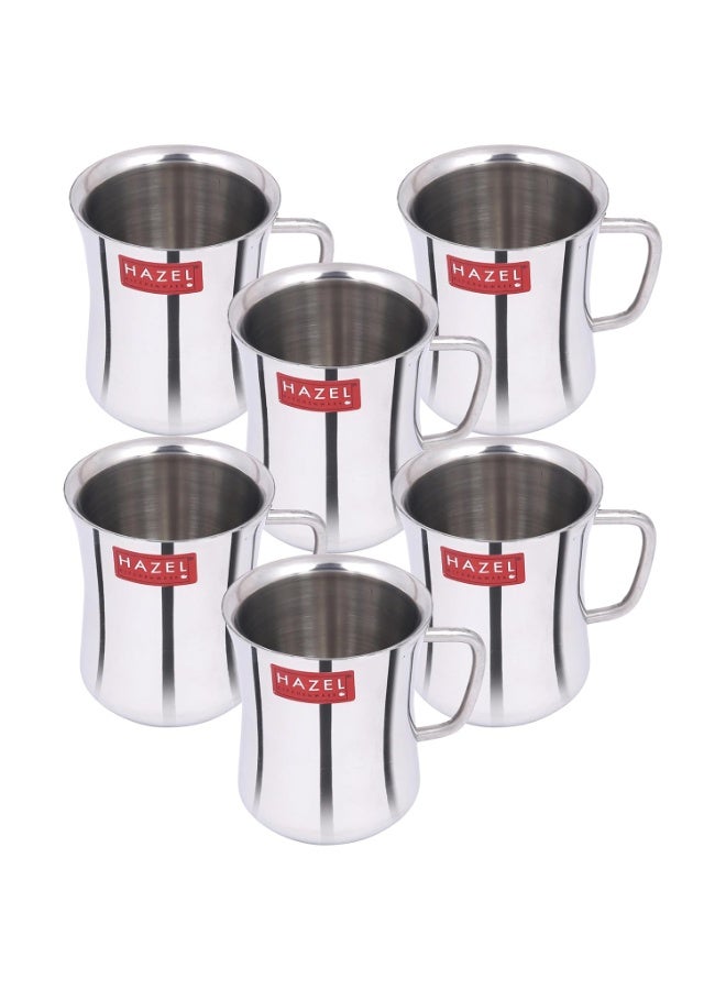 HAZEL Stainless Steel Coffee Cup - 6 Pieces, Silver, 200 ml - Image 1
