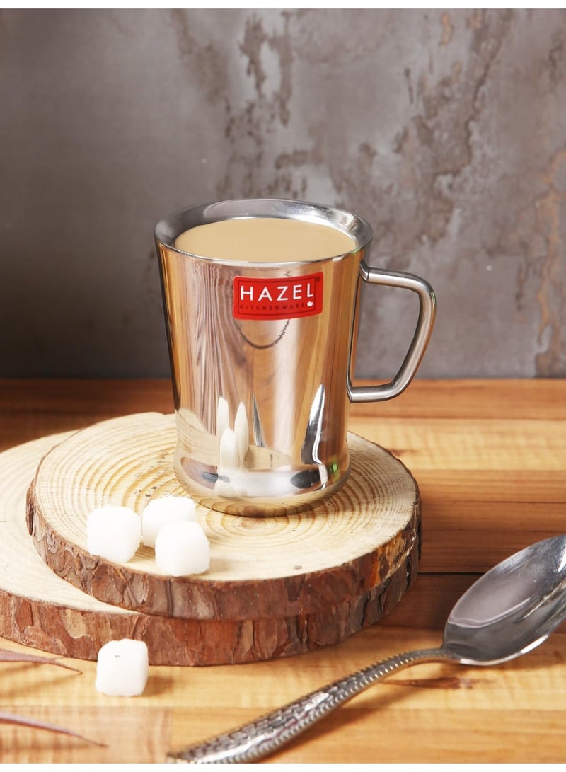 HAZEL Stainless Steel Coffee Cup - 6 Pieces, Silver, 200 ml - Image 4