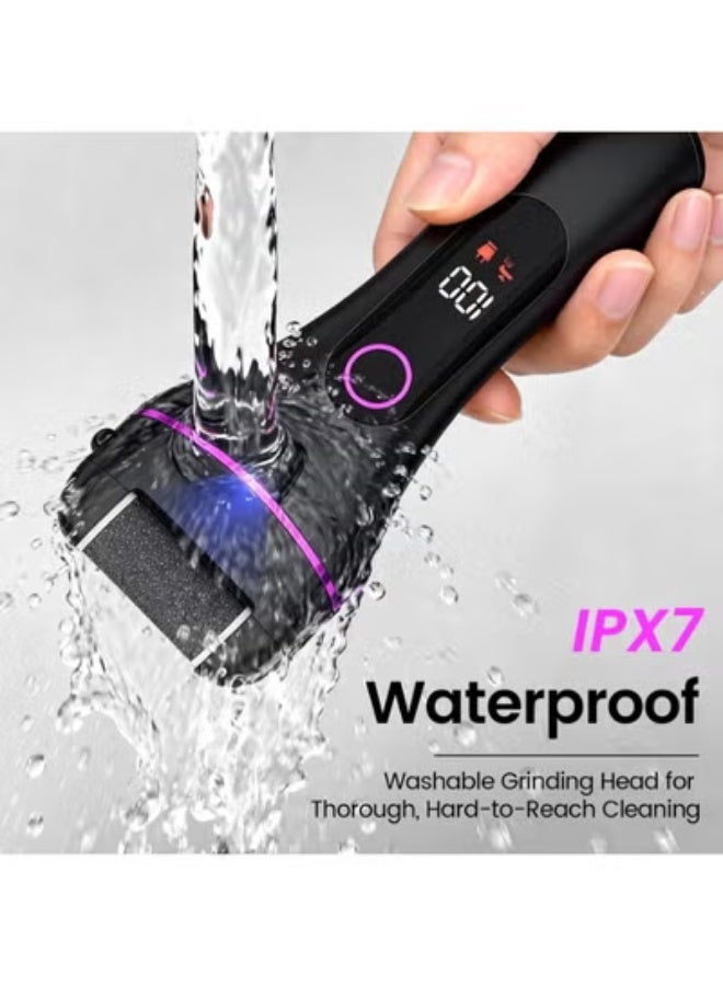 EVEREEN Electric Callus Remover with 3 Speed Modes – Professional Rechargeable Foot File Kit for Cracked Heels, Dead Skin, Pedicure – IPX6 Waterproof USB-C (Black) - Image 4
