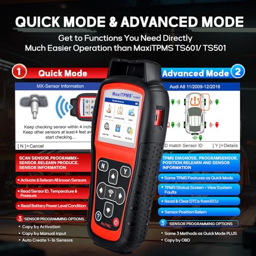 Autel MaxiTPMS TS508WF TPMS Programming Tool, 2025 WiFi Ver. of TS601 TS508 TS501 TS408, Activate/Relearn TPMS Sensors, Program MX Sensor, TPMS Diagnosis, Read/Clear TPMS Code, Free Lifetime Update