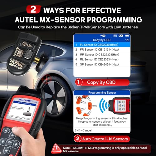 Autel MaxiTPMS TS508WF TPMS Programming Tool, 2025 WiFi Ver. of TS601 TS508 TS501 TS408, Activate/Relearn TPMS Sensors, Program MX Sensor, TPMS Diagnosis, Read/Clear TPMS Code, Free Lifetime Update