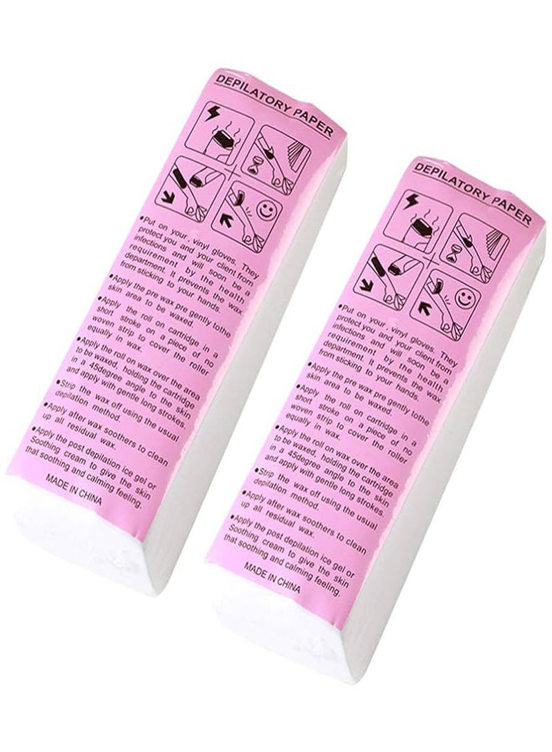 AEENAA 2-Pack 200-Pieces Wax Strips Salon Non-Woven Waxing Strip Depilatory Paper - Image 1
