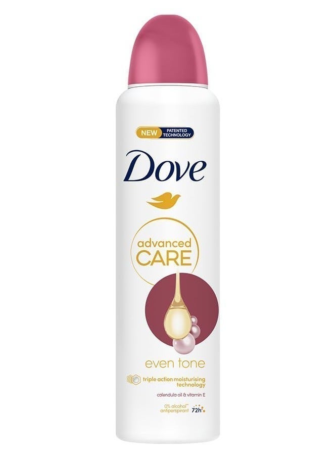 Dove for Women Advanced Care Deodorant Even Tone | 72H Freshness | 0% Alcohol | Triple Moisturising Formula 150 ML - Image 1