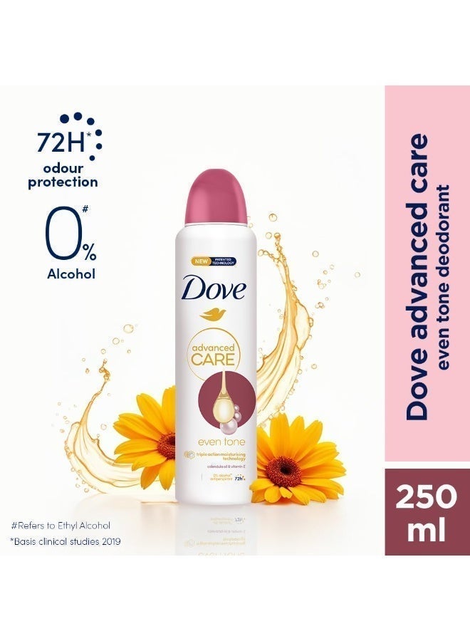 Dove for Women Advanced Care Deodorant Even Tone | 72H Freshness | 0% Alcohol | Triple Moisturising Formula 150 ML - Image 3