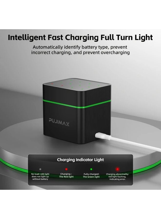 Pujimax 12 Slot 1 5V Lithium Battery Charging Case With 12 AAA 1100mWh Batteries - Image 5