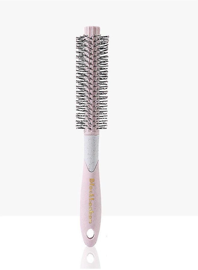 BlackLaoban Round Hair Brush for Blow Drying, Styling, Curling, Straighten with Soft Nylon Bristles for Short or Medium Curly Hairs for Women & Men Dotted (Light-Pink) - Image 1