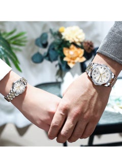 OLEVS OLEVS Valentine's Romantic Couple Watches His and Hers Ultrathin Classic Quartz Analog Wrist Watches Gifts Set for Lovers Set of Two Quartz Watch Stainless Steel Waterproof Date Watches  - Image 3