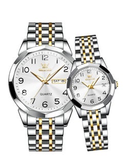 OLEVS OLEVS Valentine's Romantic Couple Watches His and Hers Ultrathin Classic Quartz Analog Wrist Watches Gifts Set for Lovers Set of Two Quartz Watch Stainless Steel Waterproof Date Watches  - Image 1