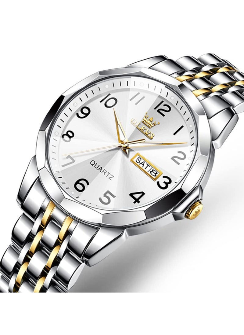 OLEVS OLEVS Valentine's Romantic Couple Watches His and Hers Ultrathin Classic Quartz Analog Wrist Watches Gifts Set for Lovers Set of Two Quartz Watch Stainless Steel Waterproof Date Watches  - Image 2