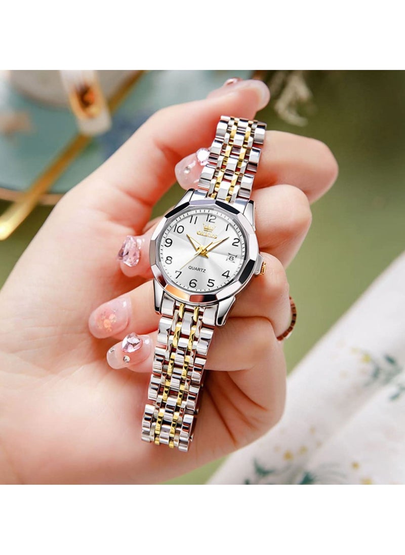 OLEVS OLEVS Valentine's Romantic Couple Watches His and Hers Ultrathin Classic Quartz Analog Wrist Watches Gifts Set for Lovers Set of Two Quartz Watch Stainless Steel Waterproof Date Watches  - Image 5