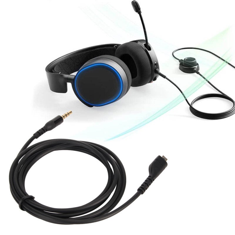 Gaming Headset Cable 1.5m/4.9ft Premium TPE Replacement Cable - Lossless Sound Transmission Headphone Sound Cable for SteelSeries Arctis 3 5 7 Pro Prime, PS4, Xbox One, PC, Phones - Image 5