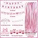 REDWORD Pink Bow Birthday Decorations 73PCs Coquette Birthday Decorations BIRTHDAY GIRL Sash and Tiara Balloons Fringe Curtains Banner Bows Garland and Cake Toppers for Women Girls Pink Theme Party Supplies - Image 4