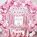 REDWORD Pink Bow Birthday Decorations 73PCs Coquette Birthday Decorations BIRTHDAY GIRL Sash and Tiara Balloons Fringe Curtains Banner Bows Garland and Cake Toppers for Women Girls Pink Theme Party Supplies - Image 2
