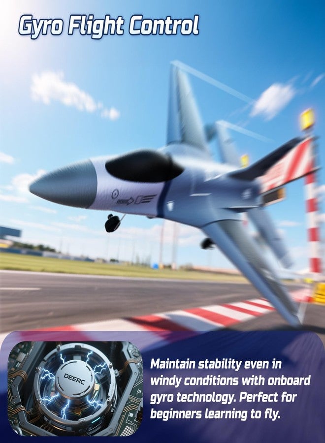DEERC F16 Fighting Falcon RC Plane,3CH Remote Control Airplane Fighter Toys,2.4GHz 6-axis Gyro Stabilizer RTF Glider Aircraft Plane with 2 Batteries,Easy to Fly for Beginners Kids Adults - Image 4