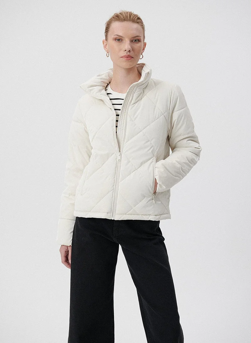 MAVI DIAMOND QUILTING JACKET Antique White