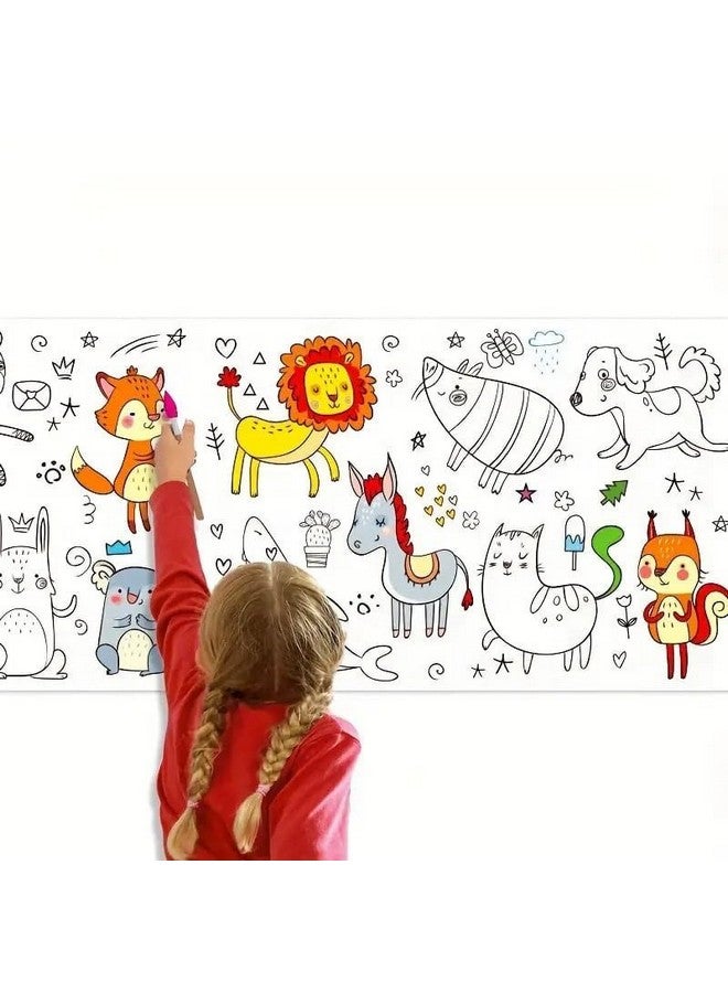 HELIMIX Animal Scroll for Kids Drawing Roll for Cildren Doodle Scroll DIY Painting for Toddlers Boys Girls Educational Toys Adventures (30cm x 3 Meter) 1pack - Image 1
