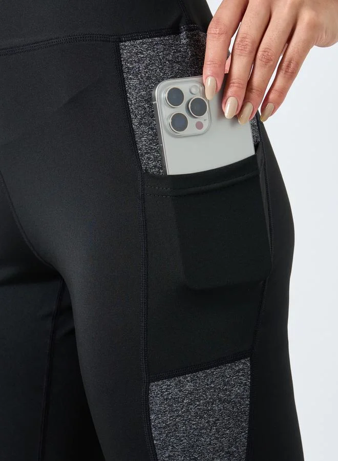 ستايلي اكتيف ليقنز بنمط كتل الالوان وتفاصيل جيب