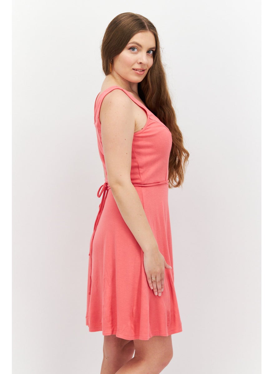 Women Plain Tie Waist Mini Dress, Pink - pzsku/Z8C4B2278D8D8140C35A9Z/45/_/1739801742/6404f8a2-3831-4264-8c3a-398ceaa6bffa