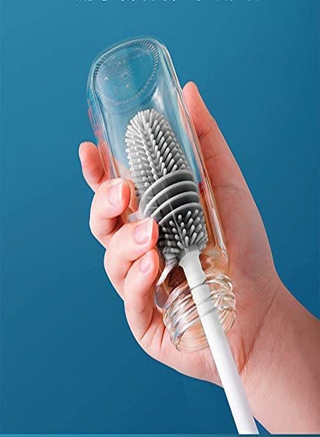 KPS Silicone Bottle Cleaning Brush Long Handle Baby Bottle Brush Nipple Cleaner Milk Bottle Washer for Water Bottles Tumblers Thermos Cup, 1 pc - Image 4