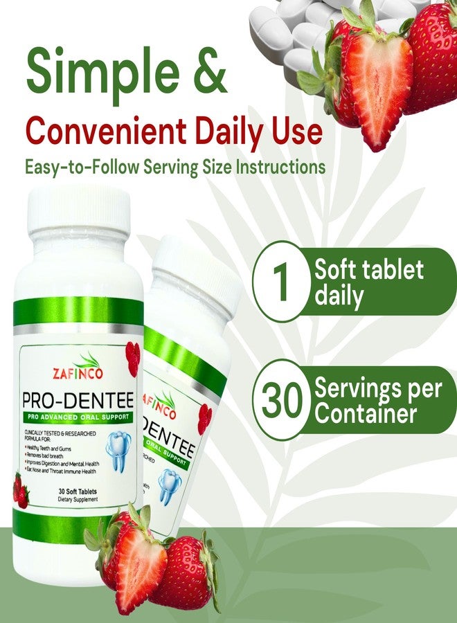 ZAFiNCO-PRODENTEE لصحة الأسنان واللثة. بروبيوتيك متطور للفم/الأسنان يحتوي على 3.5 مليار وحدة تشكيل مستعمرة (CFU) للحد من رائحة الفم الكريهة، وصحة الأذن والأنف والحنجرة - أقراص مضغ طرية بنكهة النعناع، 30 قرصًا - صنع في الولايات المتحدة الأمريكية - Image 5