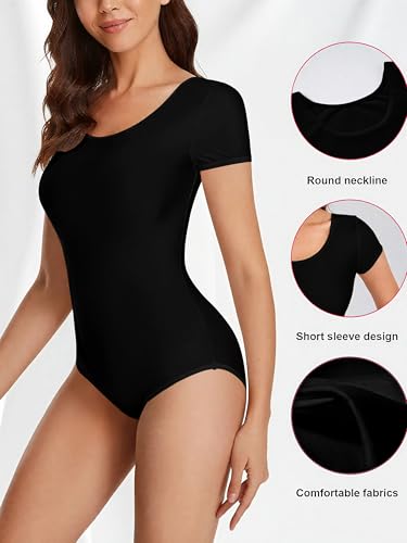 MOLLDAN Women Basic Dance Leotard Long Sleeve Adult Team Short Sleeve Ballet Leotard Tank Top Sleeveless Dancewear(4027-06-M) - Image 4