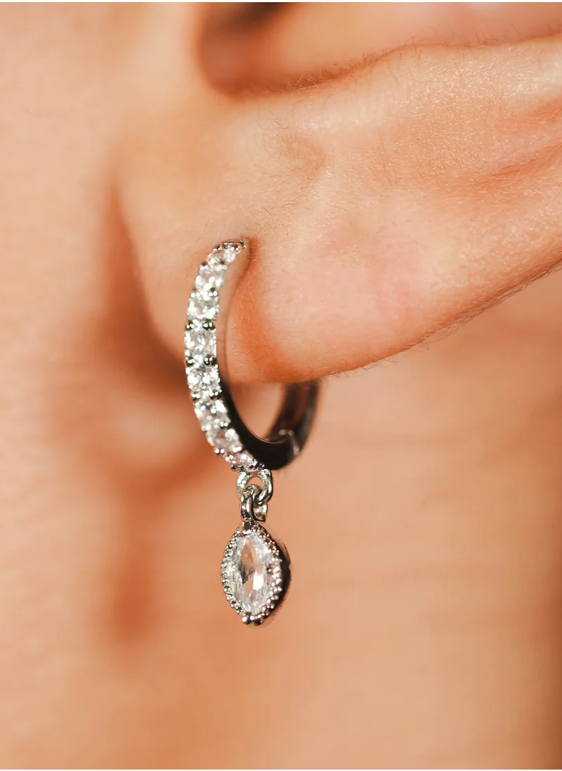 BUCKLEY LONDON Marqyise Diamond Hoop Earring