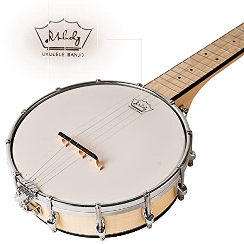 Mulucky 5 String Banjo Mini - Mulucky 26 Inch Travel Banjo Maple, Closed Solid Back Beginner Kit With Gig Bag Tuner Picks Strings Strap - B805 - Image 4