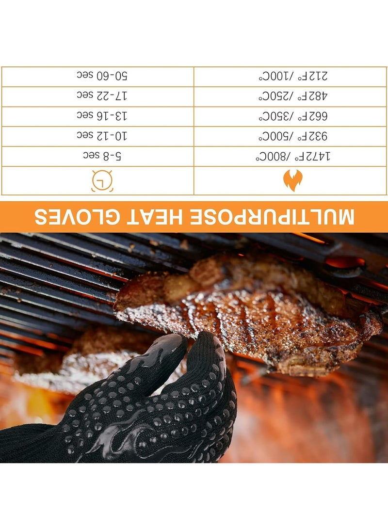 A Pair of BBq Gloves,Bbq Grill Gloves，Anti Slip Silicone Insulated Barbecue Gloves，1472 ℉ High Temperature Resistance，Anti Slip Oven Gloves Suitable For Kitchen, Barbecue, Baking, And Cutting - Image 3