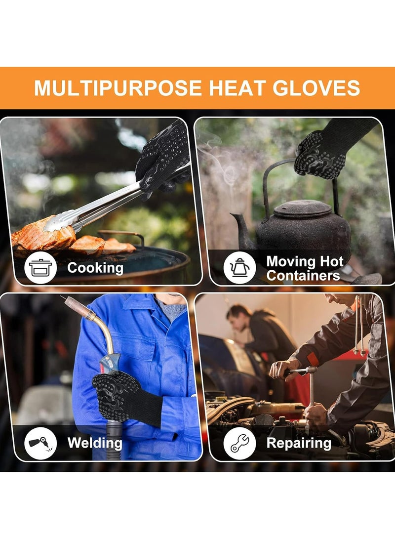 A Pair of BBq Gloves,Bbq Grill Gloves，Anti Slip Silicone Insulated Barbecue Gloves，1472 ℉ High Temperature Resistance，Anti Slip Oven Gloves Suitable For Kitchen, Barbecue, Baking, And Cutting - Image 5