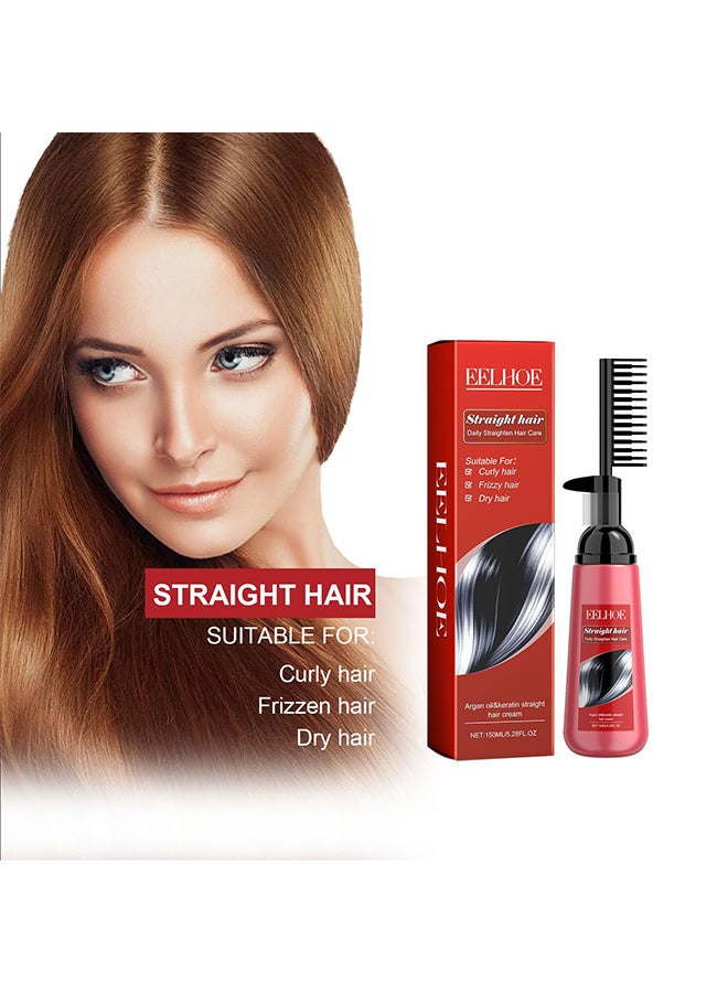EELHOE Moroccan straight hair cream, suitable for deep moisturizing, smoothing, repairing, split ends, dry and frizzy hair care - Image 2