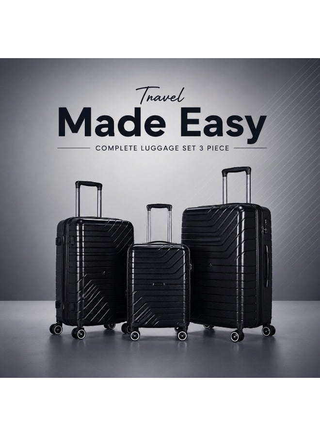3 Piece Trolley Luggage Set, Hard Shell Travel Suitcases with Multiple Sizes for Organized Packing and Easy Trips - Image 1
