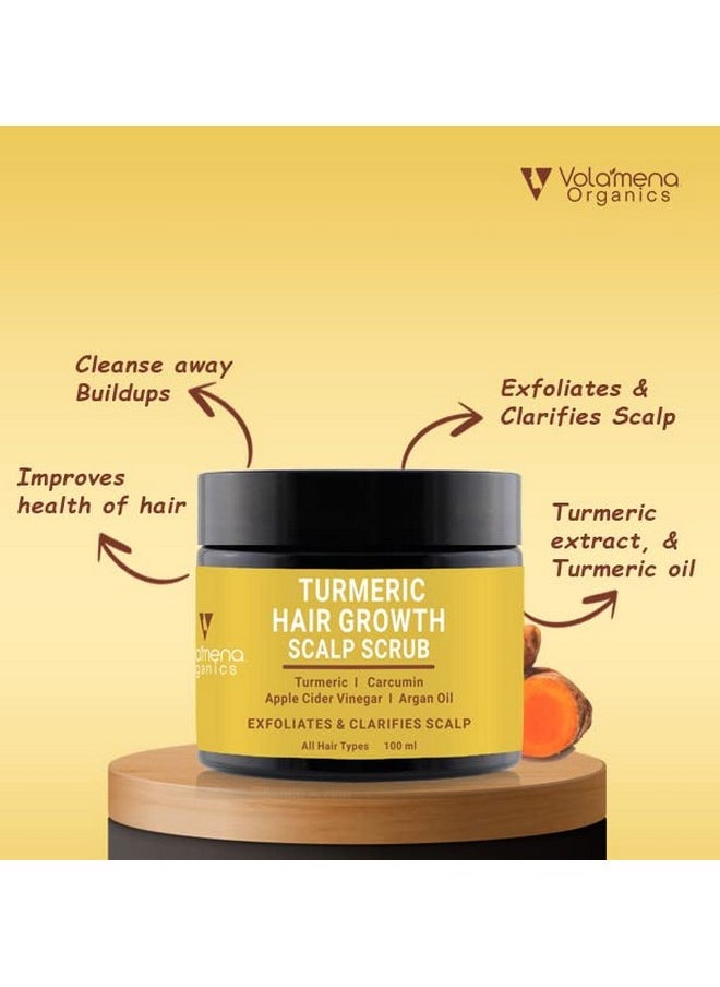 VOLAMENA WITH DEVICE - Turmeric Scalp Scrub With Turmeric Extract Turmeric Oil & Carcumin I Removes Dandruff & Built Up 100 Ml - Image 1