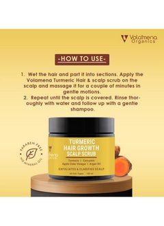 VOLAMENA WITH DEVICE Turmeric Scalp Scrub With Turmeric Extract Turmeric Oil & Carcumin I Removes Dandruff & Built Up 100 Ml  - Image 4