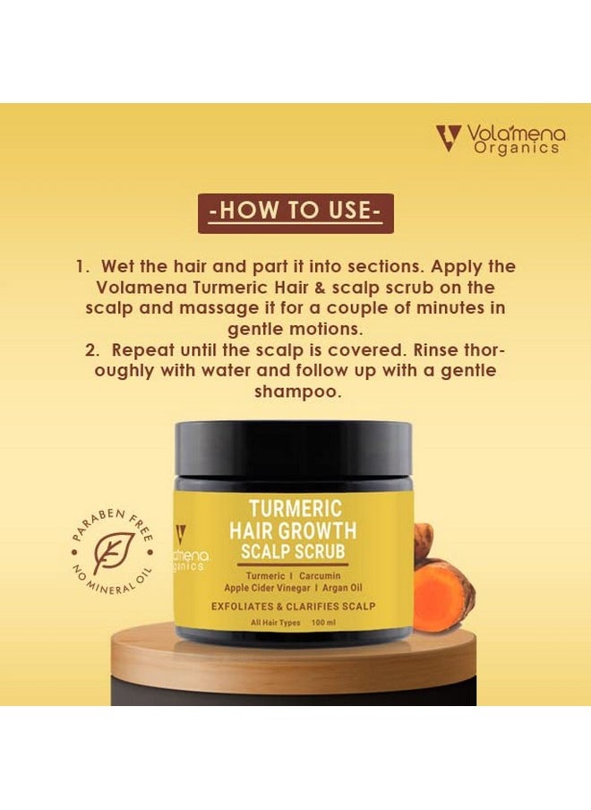 VOLAMENA WITH DEVICE - Turmeric Scalp Scrub With Turmeric Extract Turmeric Oil & Carcumin I Removes Dandruff & Built Up 100 Ml - Image 1