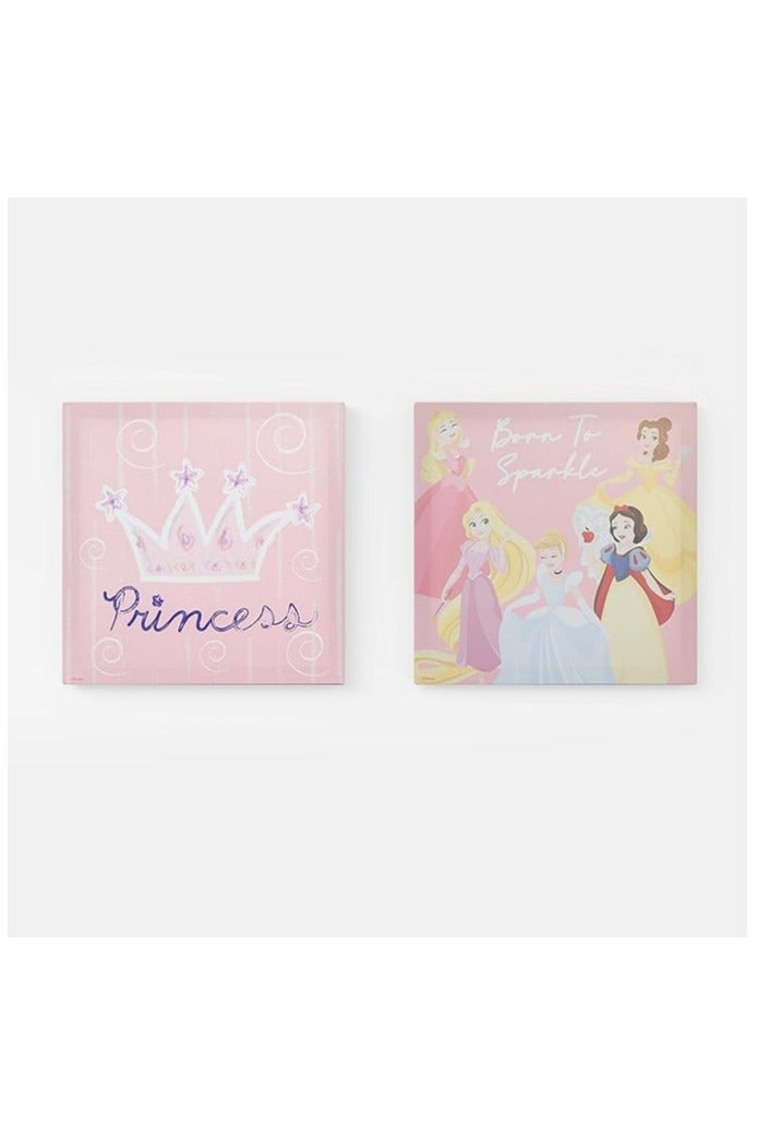 ديزني لوحة كانفاس أميرات ديزني بإطار خشبي  لديكور حائط الأطفال منتج ديزني رسمي - Image 1